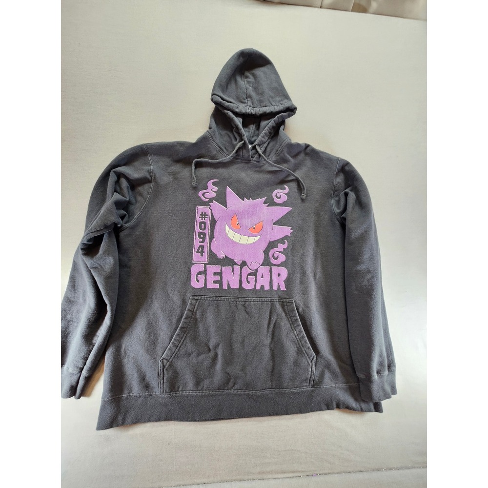 Pokemon Gengar Graphic Hoodie Mens XL Black Purple Port & Company Fan Favorite